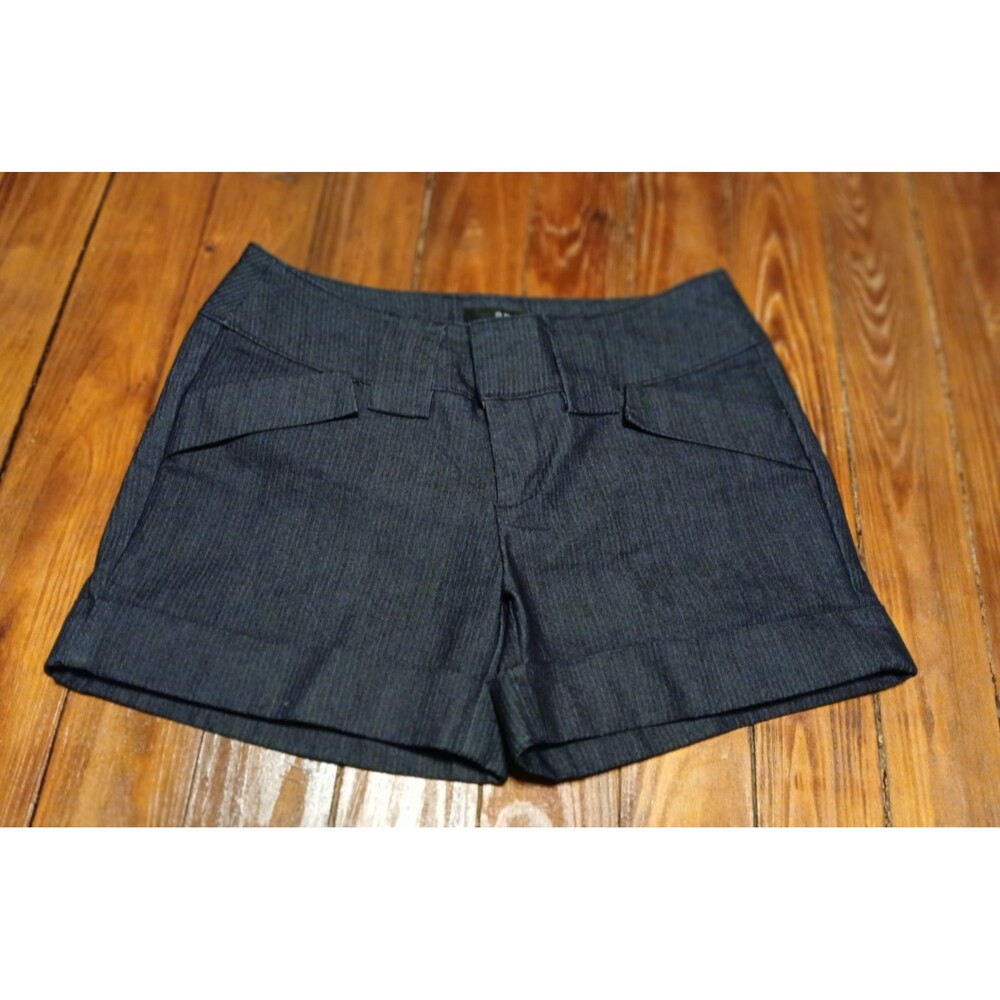 a.n.a A New Approach  Dark Grey Pinstripe Dress Short Shorts  , Cuffed Hems 4